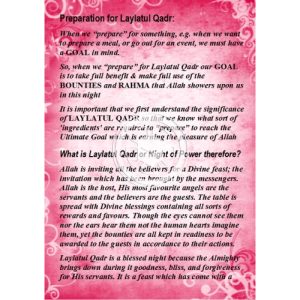 Preparation of Laylatul Qadr